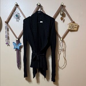 Daytrip Elegant Black Wrap Cardigan